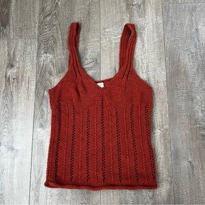 Abercrombie & Fitch Women’s Rust Knit Tank Top V Neck Sleeveless Summer Size Med